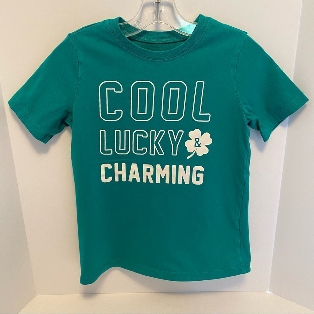 Carter's Kid Boy's "Cool Lucky Charming" Green Short Sleeve T-Shirt Size 7